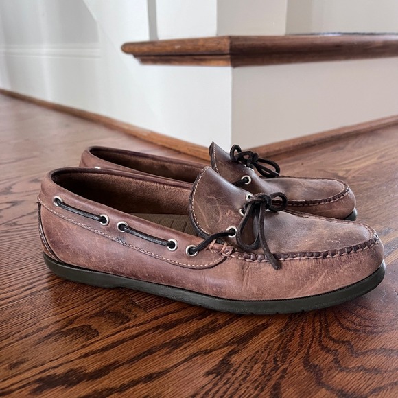 Vintage L.L Bean Men Boat Shoes Handsewn Moccasins Full Grain Leather Size 10 D - Picture 14 of 14